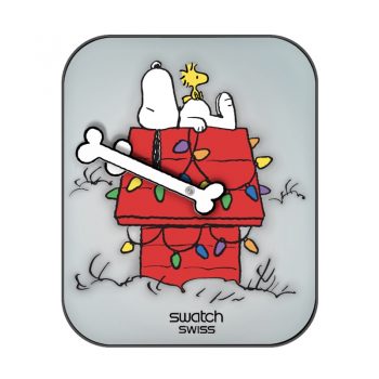 史努比躺在小房子上表盘.clock