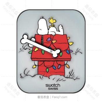 史努比躺在小房子上表盘.clock