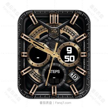 泰格豪雅TAG Heuer黑金三盘表盘.clock