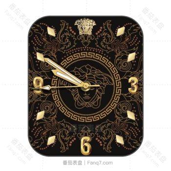 范思哲VERSACE黑金金属源泉表盘.clock