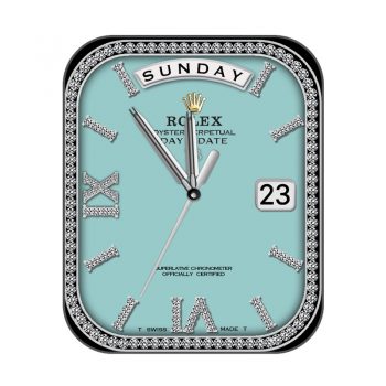 ROLEX劳力士蒂芙尼蓝镶钻轻奢表盘.clock