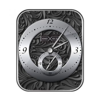 Bexei银灰金属大圆环浮雕表盘.clock