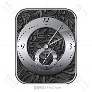 Bexei银灰金属大圆环浮雕表盘.clock