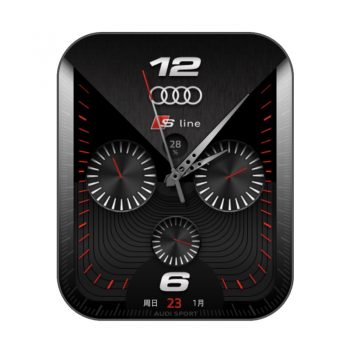 酷黑红奥迪赛车logo表盘.clock