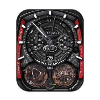 Jacob&co 杰克宝布加迪发动机引擎酷黑红汽车表盘.clock