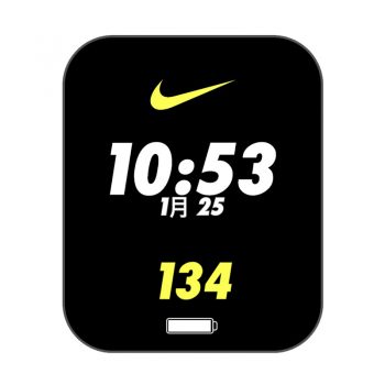 nike耐克简约黄白数字表盘.clock