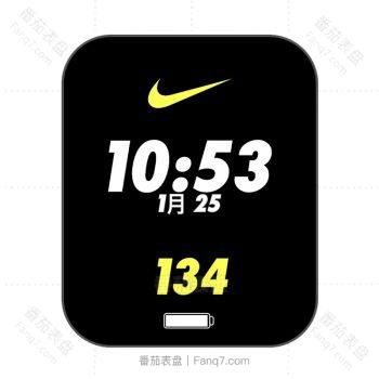 nike耐克简约黄白数字表盘.clock