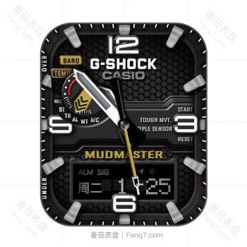 卡西欧CASIO GSHOCK双显黑棕表盘.clock