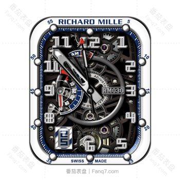 RICHARD MILLE 理查德米勒RM30蓝白红机械运动表盘.clock