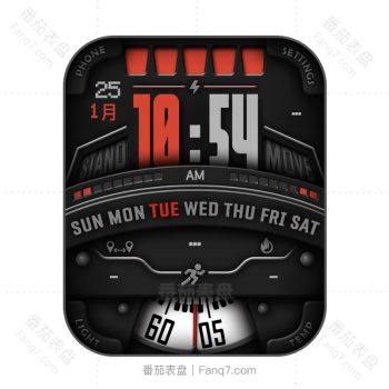 酷黑红动态指针转动仪表炫酷表盘.clock