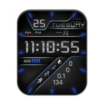 酷黑蓝荧光数字仪表表盘.clock