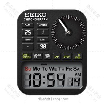 seiko精工数字时间圆盘液晶表盘.lcok