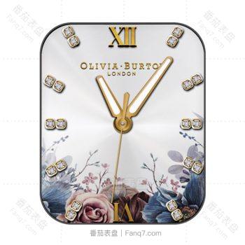 Olivia burton奥利维亚伯顿花朵丛生简约白金表盘.clock