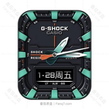 G-SHOCK卡西欧casio暗夜绿酷黑绿相间表盘.clock