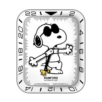 Snoopy史努比戴眼镜酷酷白色表盘.clock