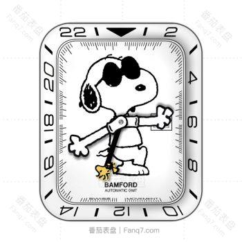 Snoopy史努比戴眼镜酷酷白色表盘.clock