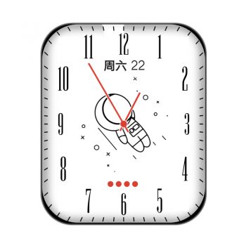 胖胖太空人旋转白色红色小点可爱卡通表盘.clock