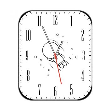 胖胖太空人旋转白色黑色刻度可爱卡通表盘.clock