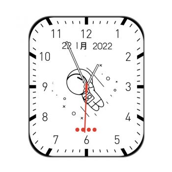 胖胖太空人旋转白色年月日黑色刻度可爱卡通表盘.clock