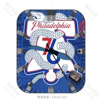 费城76人队(Philadelphia 76ers)蓝色蟒蛇表盘.clock