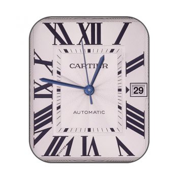 卡地亚Cartier山度士浅粉经典表盘.clock