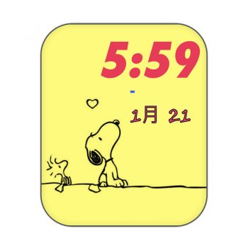 史努比黄色仰望表盘.clock