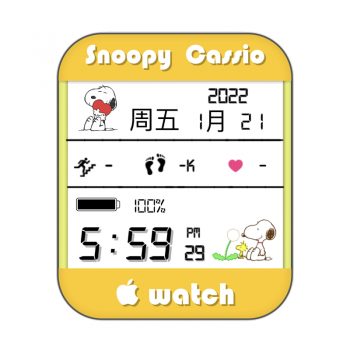 casio卡西欧史努比黄色边可爱中间白表盘.clock