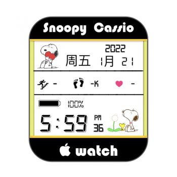 casio卡西欧史努比黑色边可爱中间白表盘.clock