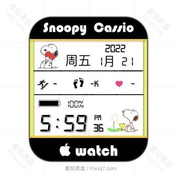 casio卡西欧史努比黑色边可爱中间白表盘.clock