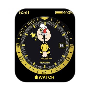 Charlie Brown 史努比指针花生布朗黑色金色表盘 .clock