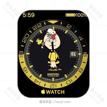 Charlie Brown 史努比指针花生布朗黑色金色表盘 .clock