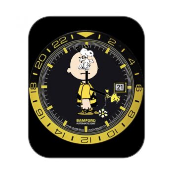 Charlie Brown 史努比指针花生布朗黑色金色表盘 .clock