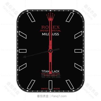 ROLEX劳力士黑色底红色logo指针表盘 .clock