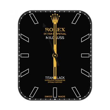 ROLEX劳力士黑色底金色logo指针表盘 .clock