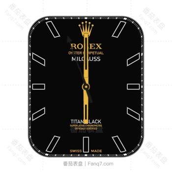 ROLEX劳力士黑色底金色logo指针表盘 .clock
