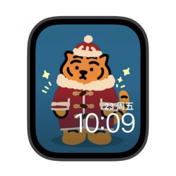 无印小老虎新年版蓝底苹果iwatch表盘.watchface