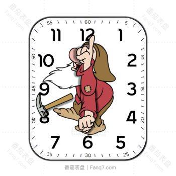 白雪公主的七个小矮人爱生气Grumpy迪士尼可爱卡通表盘.clock