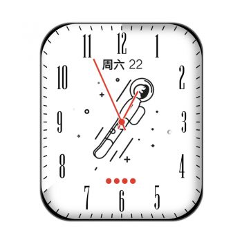 白色太空人旋转白色底艺术字刻度表盘.clock
