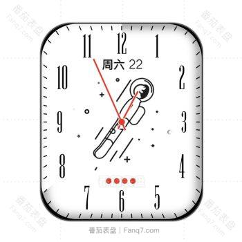白色太空人旋转白色底艺术字刻度表盘.clock
