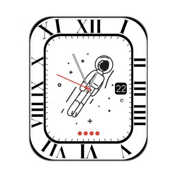 白色太空人旋转白色底周期刻度表盘.clock