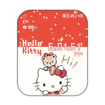 Hello Kitty猫红白双层星星表盘.clock