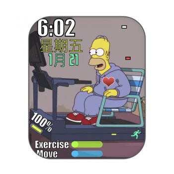 Bart Simpson-巴特·辛普森大嘴鸭坐在椅子上跑步卡通动漫表盘.clock