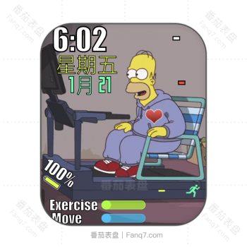 Bart Simpson-巴特·辛普森大嘴鸭坐在椅子上跑步卡通动漫表盘.clock