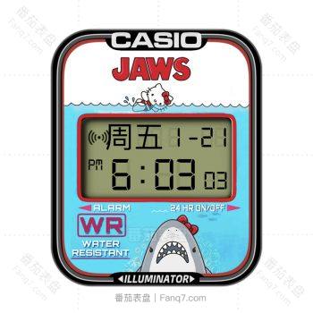 Jaws X kitty Casio卡西欧kt猫与大白鲨电影表盘.clock