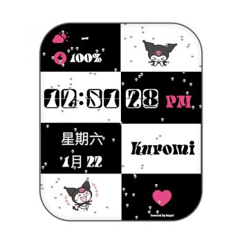 Kuromi酷洛米黑白方格卡通可爱表盘.clock