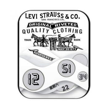 LEVI STRAUSS & CO.李维斯牛仔商贩黑白表盘.clock