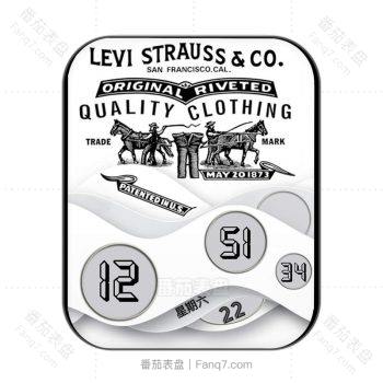 LEVI STRAUSS & CO.李维斯牛仔商贩黑白表盘.clock