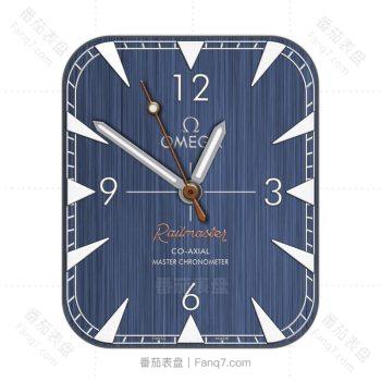 OMEGA欧米茄简约蓝色牛仔纹表盘.clock