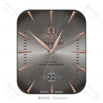 OMEGA欧米茄简约灰色光面底玫瑰金色刻度 表盘.clock