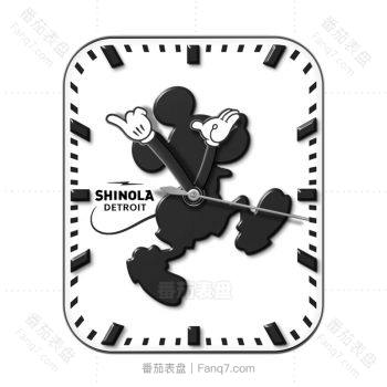 SHINOLA斯诺拉Mickey迪士尼黑色米奇白底表盘.clock